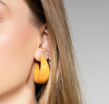 Load image into Gallery viewer, Yellow Hoop Earrings
